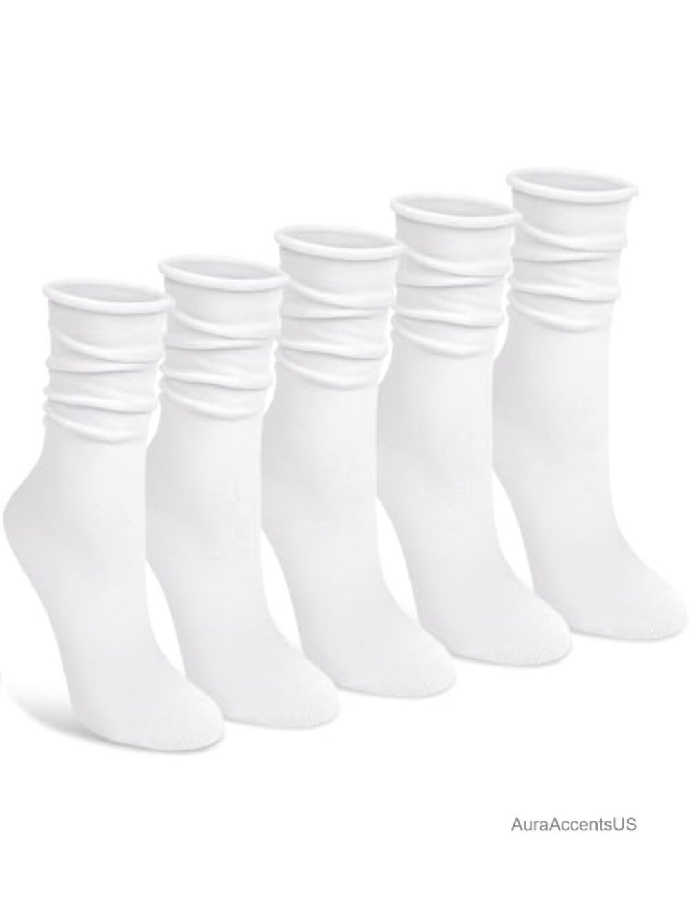 Chalier 5 Pairs Slouchy Crew Socks Cotton Blend Calf Length Women's Casual